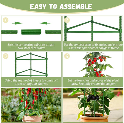 6 Pack Tomato Cage for Garden, Up to 48Inch Sturdy Tomato Trellis