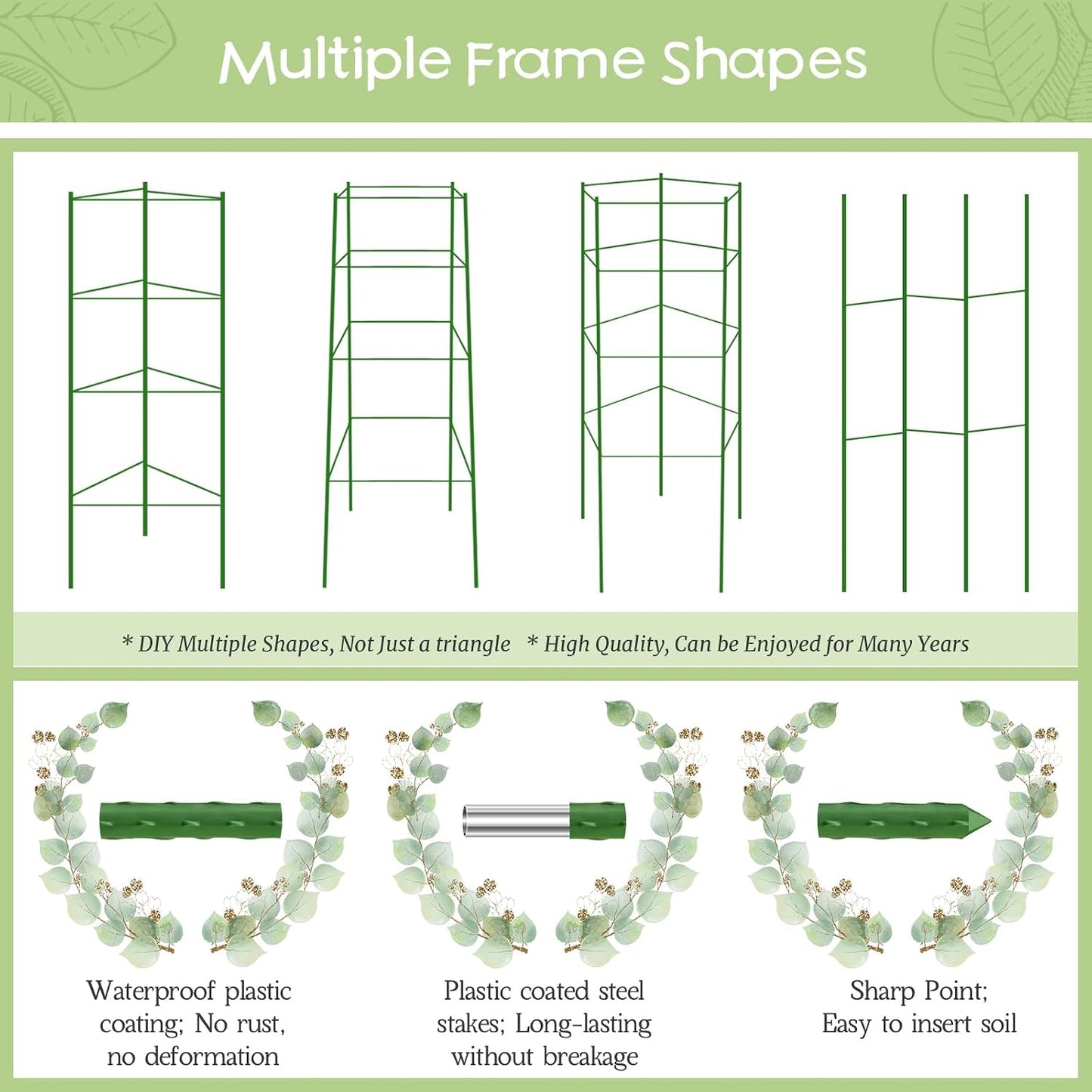 6 Pack Tomato Cage for Garden, Up to 48Inch Sturdy Tomato Trellis