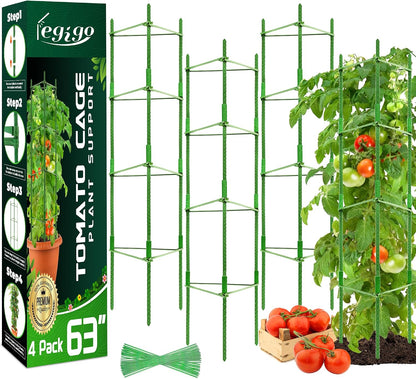 6 Pack Tomato Cage for Garden, Up to 48Inch Sturdy Tomato Trellis