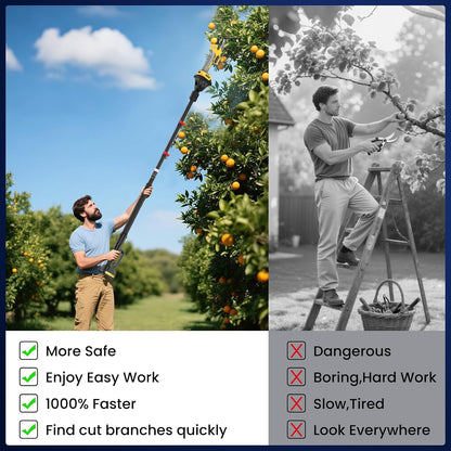 Electric Pruning Shears with Pole, 8.2FT Hight 1000W Motor Cut Size 2.7 In
