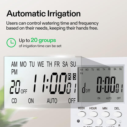 Professional Automatic Drip Irrigation Kits, 15W Output, All in One Professional Grow Kit- Includes Pump, Timer and Regulator, 8 Drip Emitters Garden Plant Watering System Indoor Outdoor