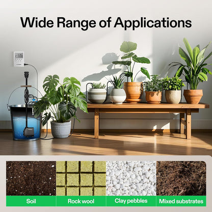 Professional Automatic Drip Irrigation Kits, 15W Output, All in One Professional Grow Kit- Includes Pump, Timer and Regulator, 8 Drip Emitters Garden Plant Watering System Indoor Outdoor