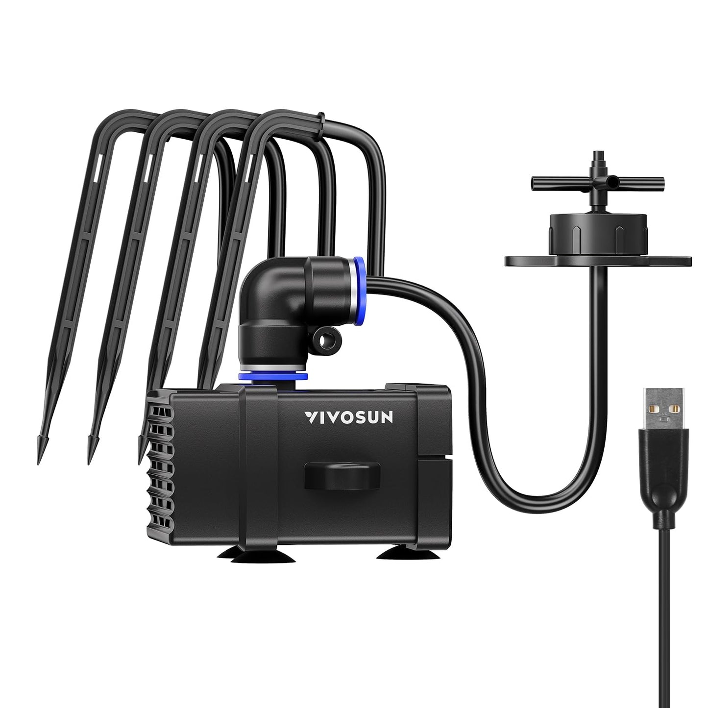 Professional Automatic Drip Irrigation Kits, 15W Output, All in One Professional Grow Kit- Includes Pump, Timer and Regulator, 8 Drip Emitters Garden Plant Watering System Indoor Outdoor