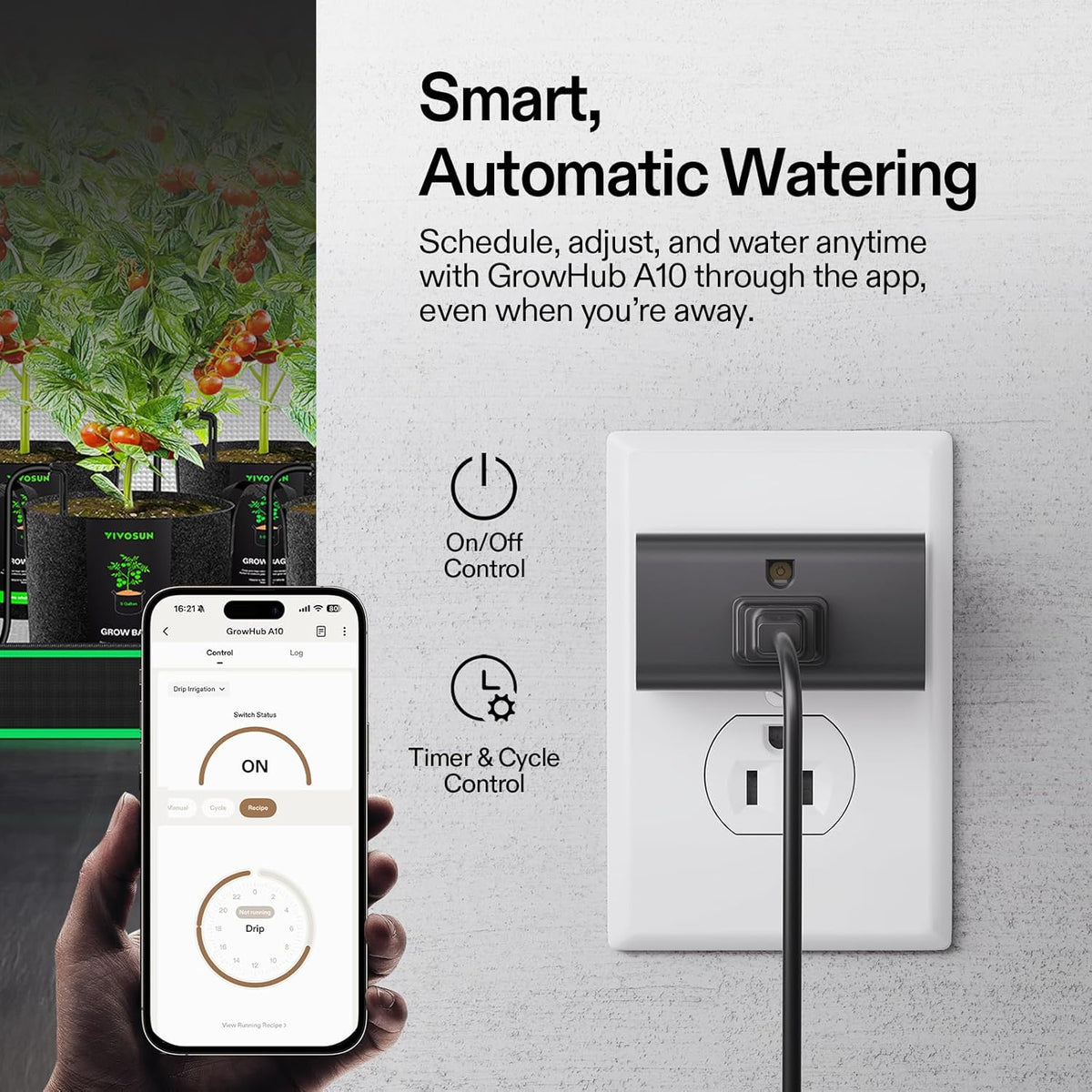 Professional Automatic Drip Irrigation Kits, 15W Output, All in One Professional Grow Kit- Includes Pump, Timer and Regulator, 8 Drip Emitters Garden Plant Watering System Indoor Outdoor
