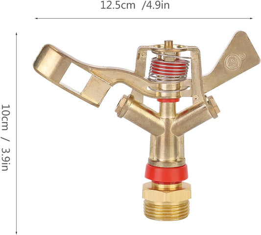 2Pcs Impact Sprinkler Head, 25mm Zinc Alloy Irrigation Garden Rocker Arm Sprinklers Nozzle Heads Male Thread Watering Sprinkler for Yard and Grass Irrigation