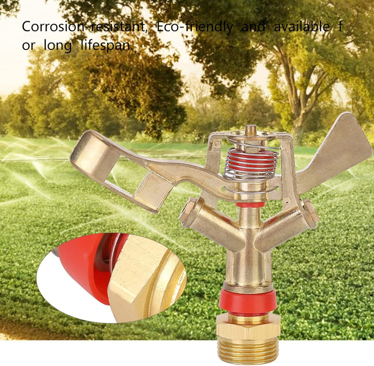 2Pcs Impact Sprinkler Head, 25mm Zinc Alloy Irrigation Garden Rocker Arm Sprinklers Nozzle Heads Male Thread Watering Sprinkler for Yard and Grass Irrigation