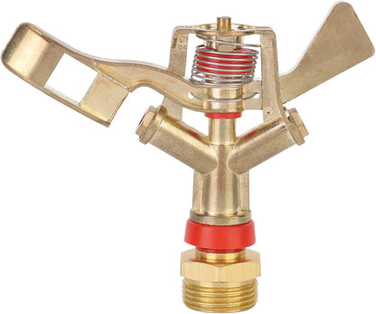 2Pcs Impact Sprinkler Head, 25mm Zinc Alloy Irrigation Garden Rocker Arm Sprinklers Nozzle Heads Male Thread Watering Sprinkler for Yard and Grass Irrigation
