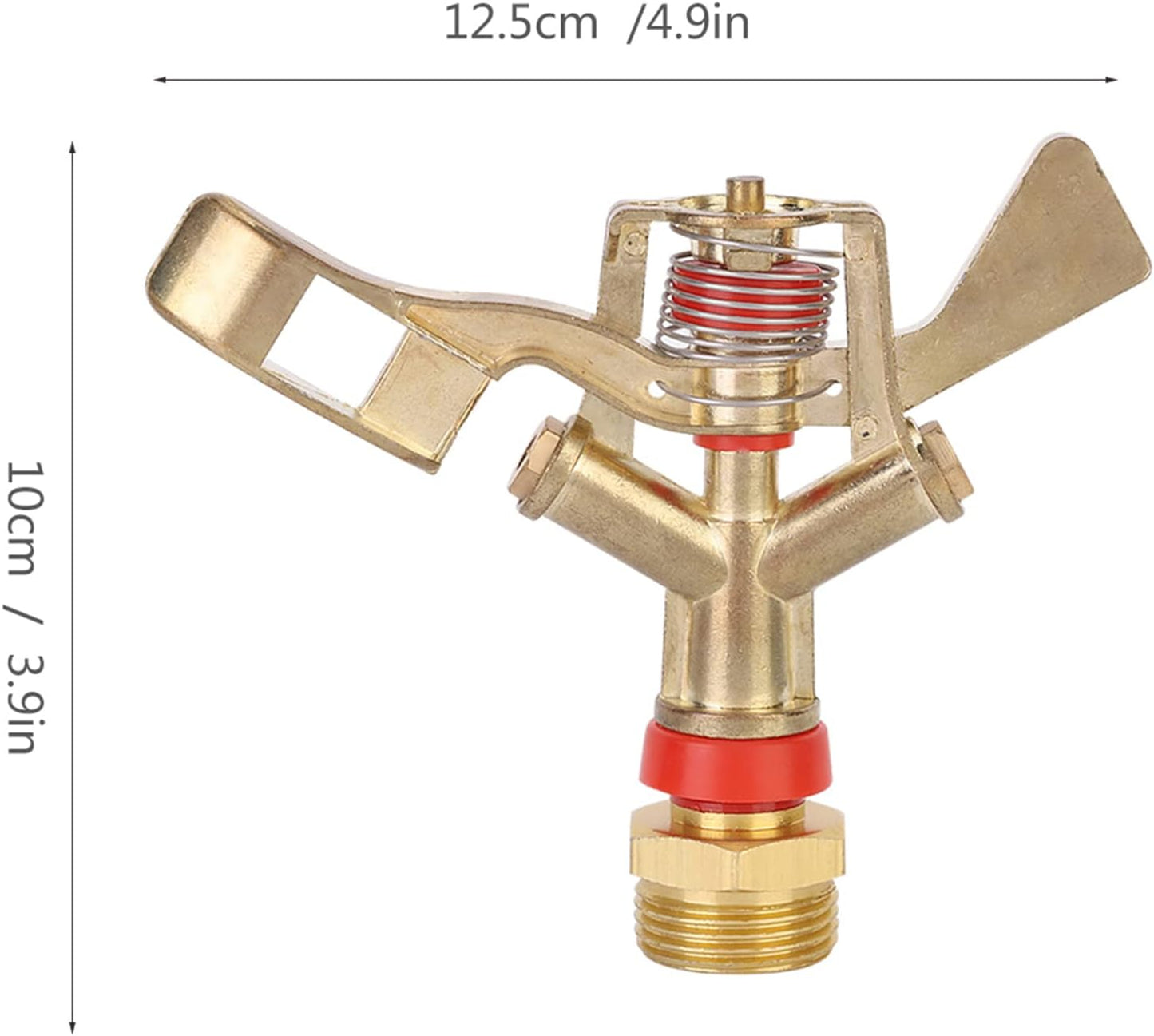 2Pcs Impact Sprinkler Head, 25mm Zinc Alloy Irrigation Garden Rocker Arm Sprinklers Nozzle Heads Male Thread Watering Sprinkler for Yard and Grass Irrigation