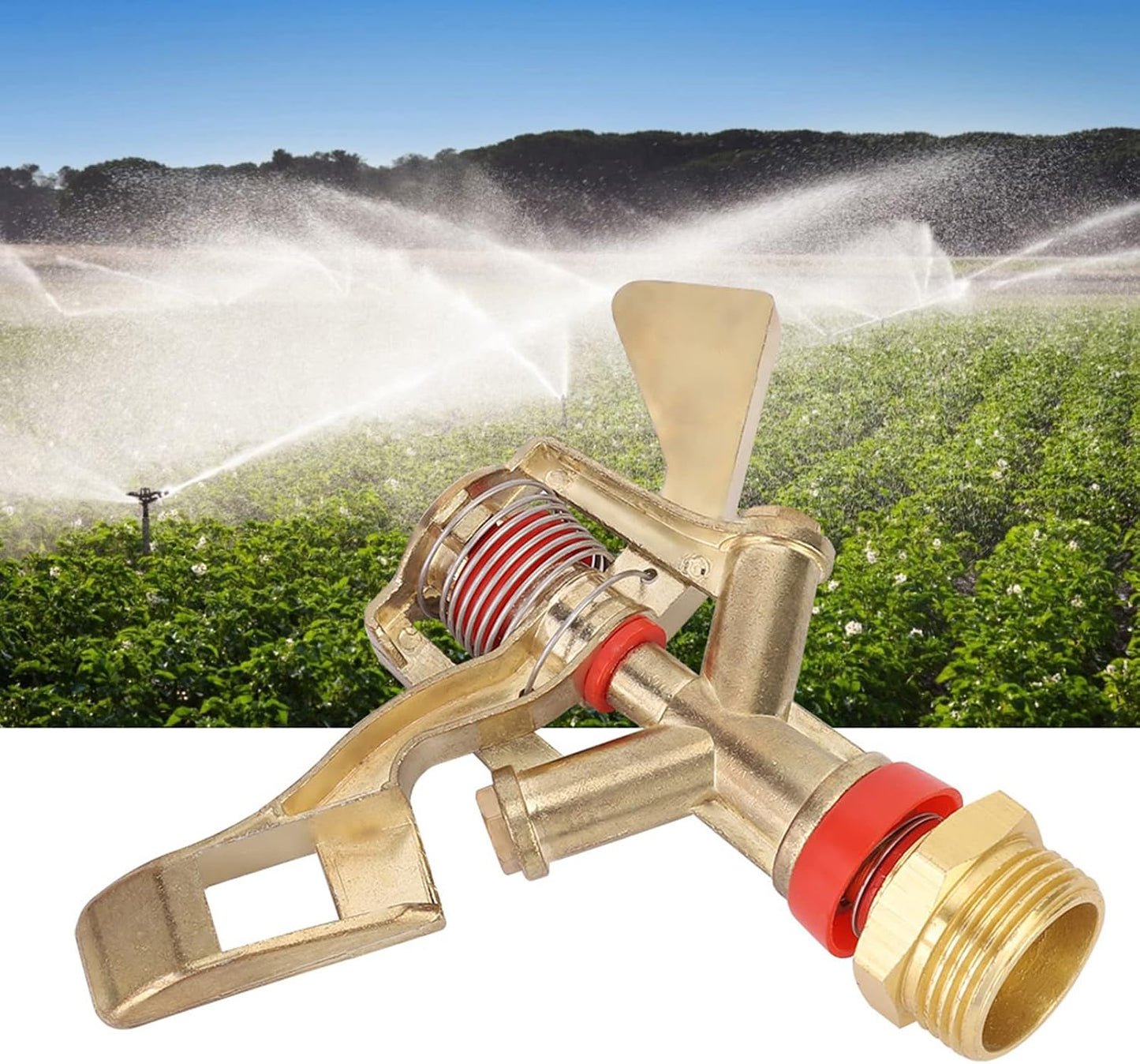 2Pcs Impact Sprinkler Head, 25mm Zinc Alloy Irrigation Garden Rocker Arm Sprinklers Nozzle Heads Male Thread Watering Sprinkler for Yard and Grass Irrigation
