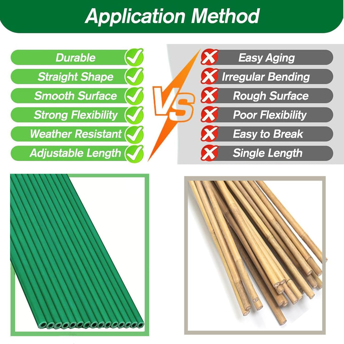 15Sets Garden Stakes Set 48PCS with Fiberglass Plant Stakes Sticks Supports and Accessories, DIY 4ft 5ft 6ft 7ft Tomato Stakes for Tomato,Vegetables, Pepper, Indoor Outdoor Spring Plants