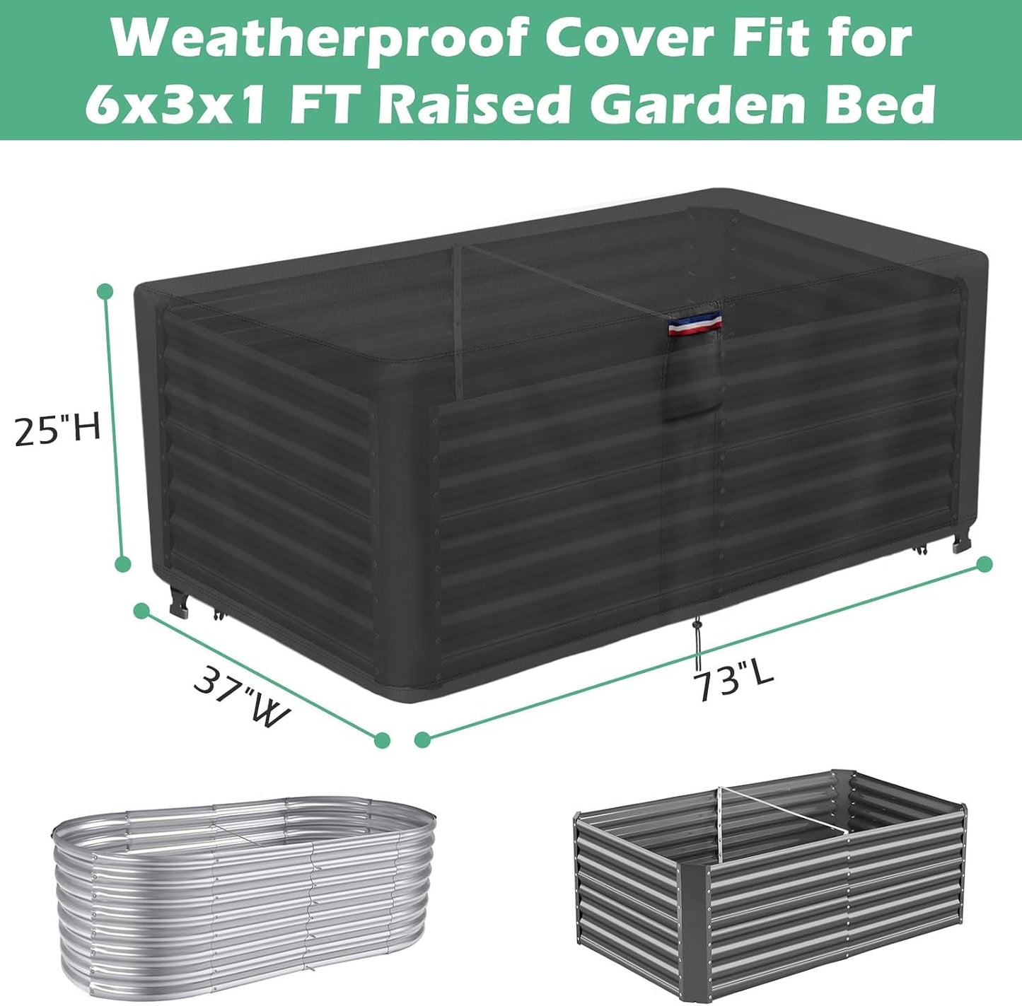 6x3 FT Raised Garden Bed Cover- Waterproof Cover for Outdoor