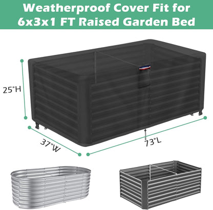 6x3 FT Raised Garden Bed Cover- Waterproof Cover for Outdoor