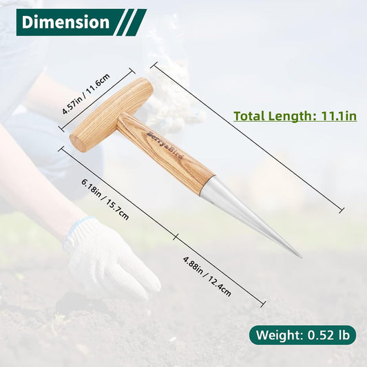 Hand Dibber, Stainless Steel Seed Planter Tool Bulb Planter Tool