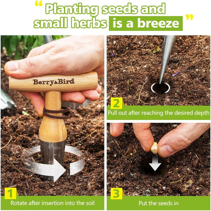 Hand Dibber, Stainless Steel Seed Planter Tool Bulb Planter Tool