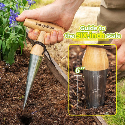 Hand Dibber, Stainless Steel Seed Planter Tool Bulb Planter Tool