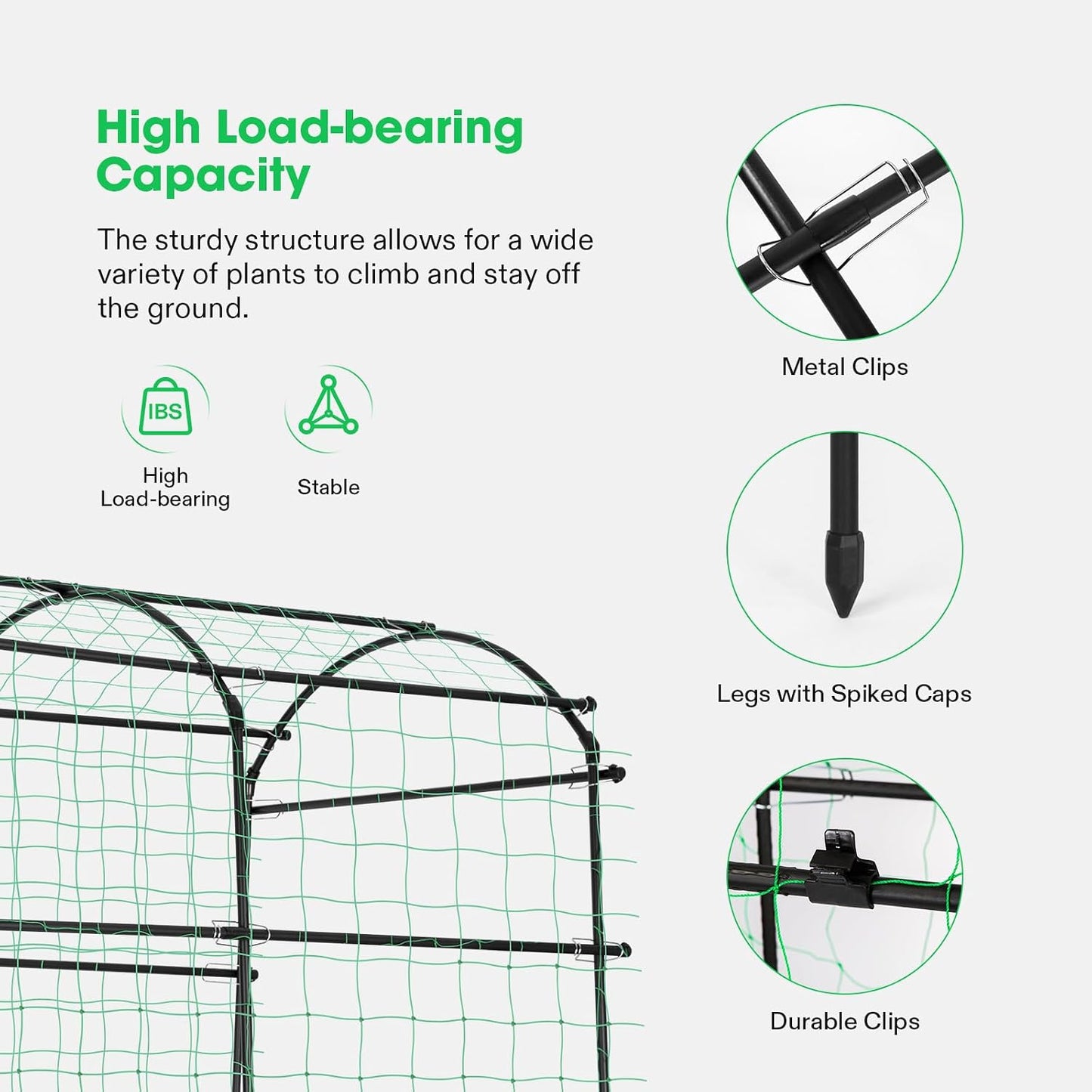 7Ft. Arch Trellis for Climbing Plants, 7 x 6 x 7ft Tall Metal Tunnel Trellis, Lightweight Metal Plant Support Archway with Nylon Netting for Climbing Vine, Vegetables, Fruits, Flowers, Black