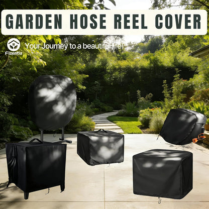 Hose Reel Cover 500D Waterproof 23.6x12.6x21.65in Black
