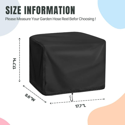 Hose Reel Cover 500D Waterproof 23.6x12.6x21.65in Black