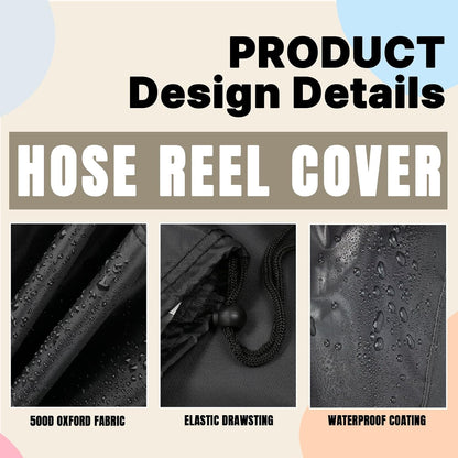 Hose Reel Cover 500D Waterproof 23.6x12.6x21.65in Black