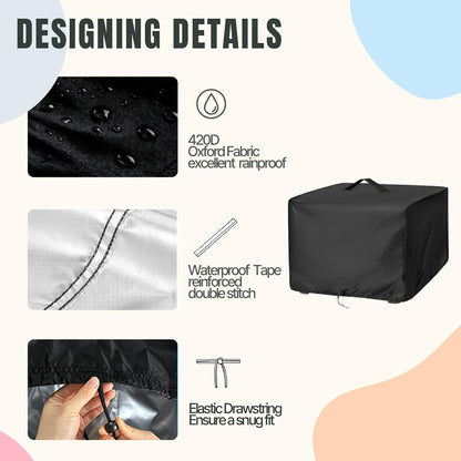Hose Reel Cover 500D Waterproof 23.6x12.6x21.65in Black
