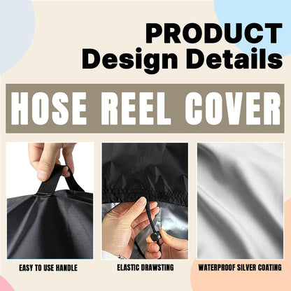 Hose Reel Cover 500D Waterproof 23.6x12.6x21.65in Black