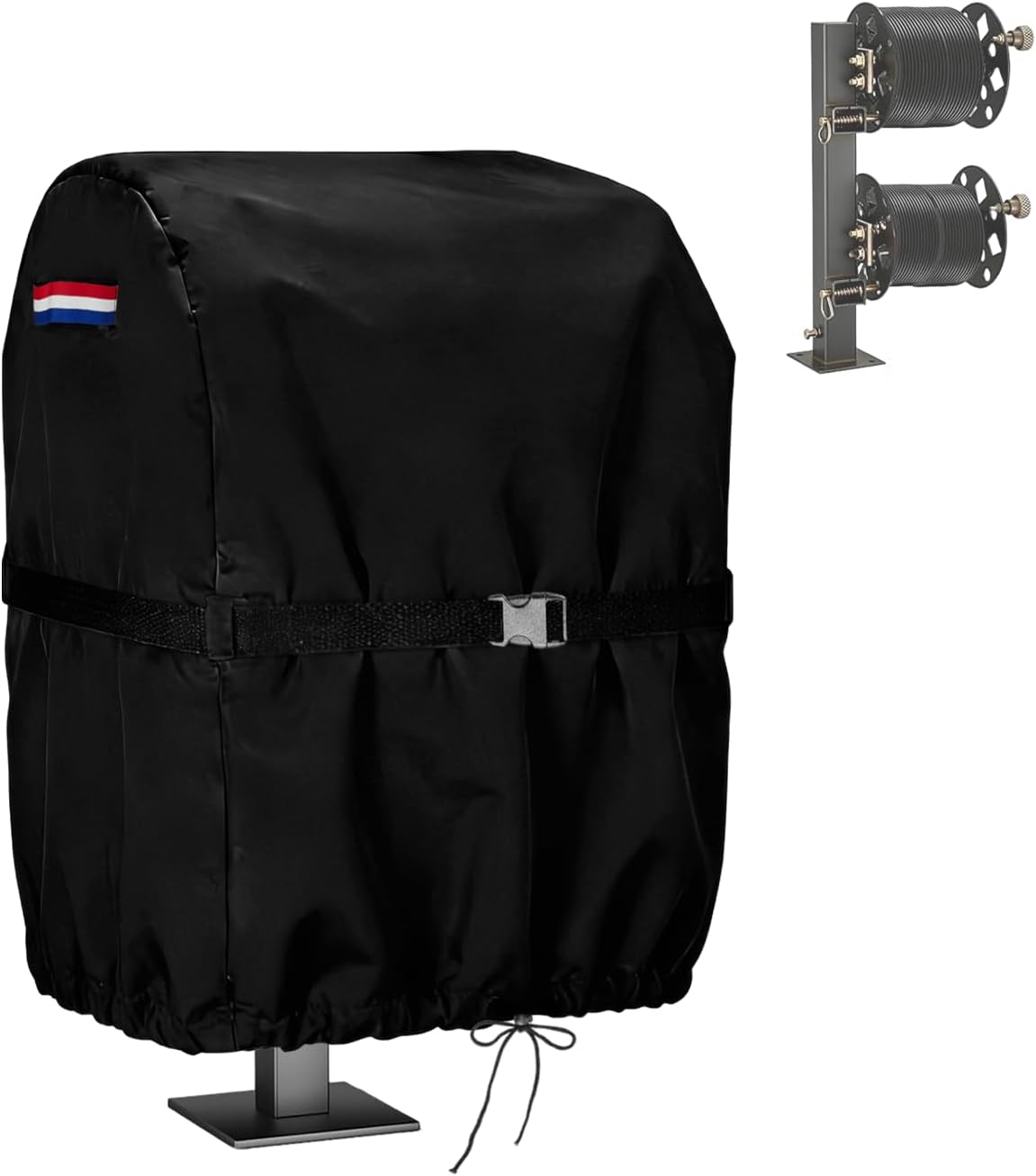 Hose Reel Cover 500D Waterproof 23.6x12.6x21.65in Black