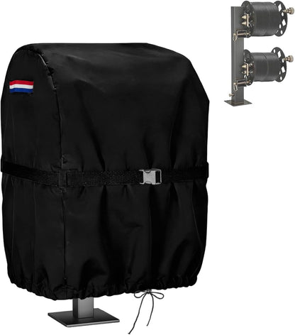 Hose Reel Cover 500D Waterproof 23.6x12.6x21.65in Black
