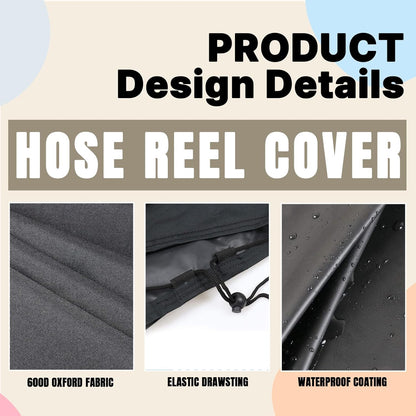 Hose Reel Cover 500D Waterproof 23.6x12.6x21.65in Black