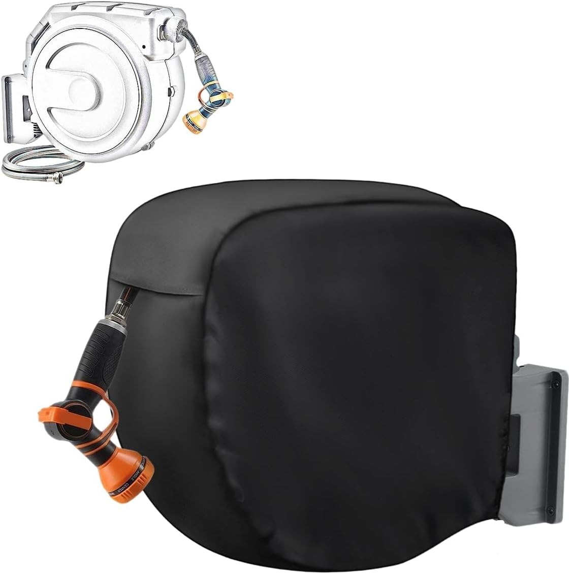Hose Reel Cover 500D Waterproof 23.6x12.6x21.65in Black