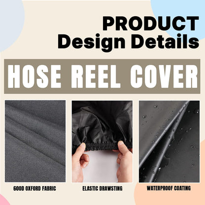 Hose Reel Cover 500D Waterproof 23.6x12.6x21.65in Black