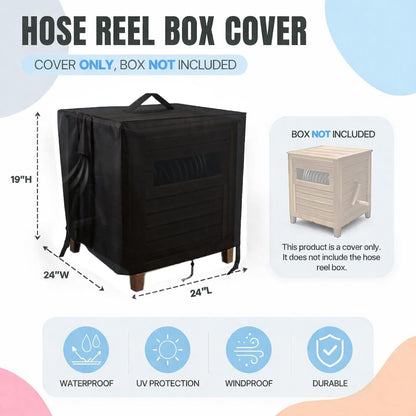 Hose Reel Cover 500D Waterproof 23.6x12.6x21.65in Black
