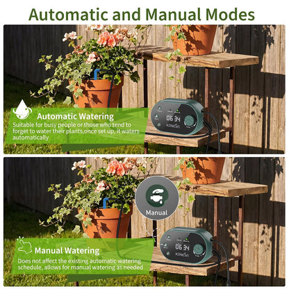 Solar Drip Irrigation System Kit, Auto Plant Waterer for 15 Pots