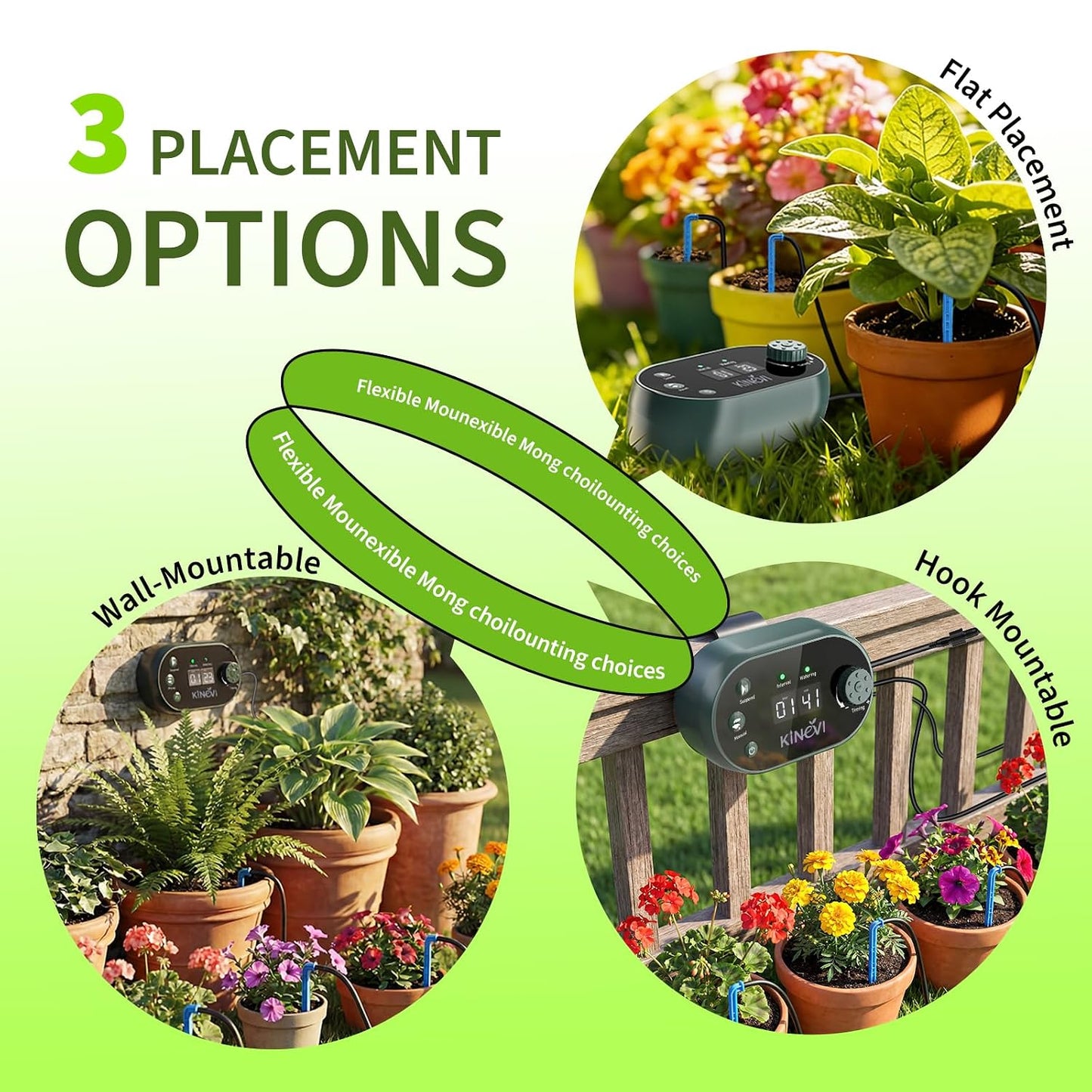 Solar Drip Irrigation System Kit, Auto Plant Waterer for 15 Pots