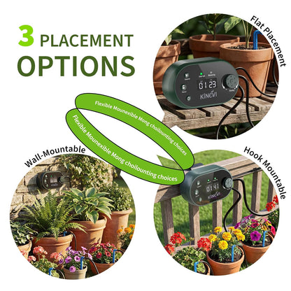 Solar Drip Irrigation System Kit, Auto Plant Waterer for 15 Pots