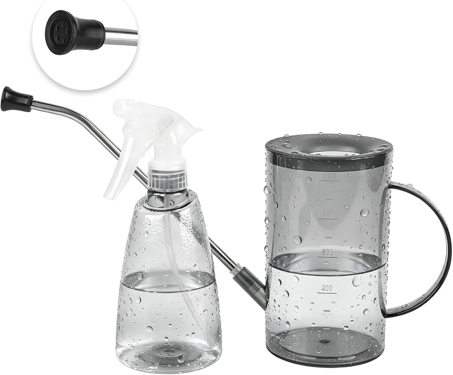 Watering Can for Indoor Plants, Small Watering Cans for House Plants, Succulents and Flowers, Long Spout, 1 Liter, with Bonus Plant Mister Spray Bottle for Plant Bonsai