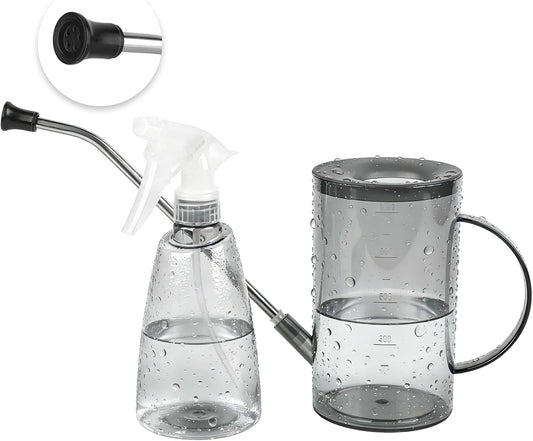Watering Can for Indoor Plants, Small Watering Cans for House Plants, Succulents and Flowers, Long Spout, 1 Liter, with Bonus Plant Mister Spray Bottle for Plant Bonsai