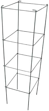 46" Height 12" Width 5PCS Galvanized Square Folding Tomato Cage,Plant Support Stake Tower