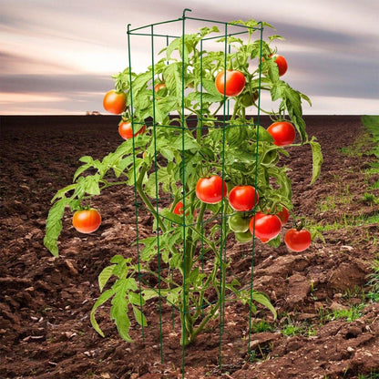 46" Height 12" Width 5PCS Galvanized Square Folding Tomato Cage,Plant Support Stake Tower