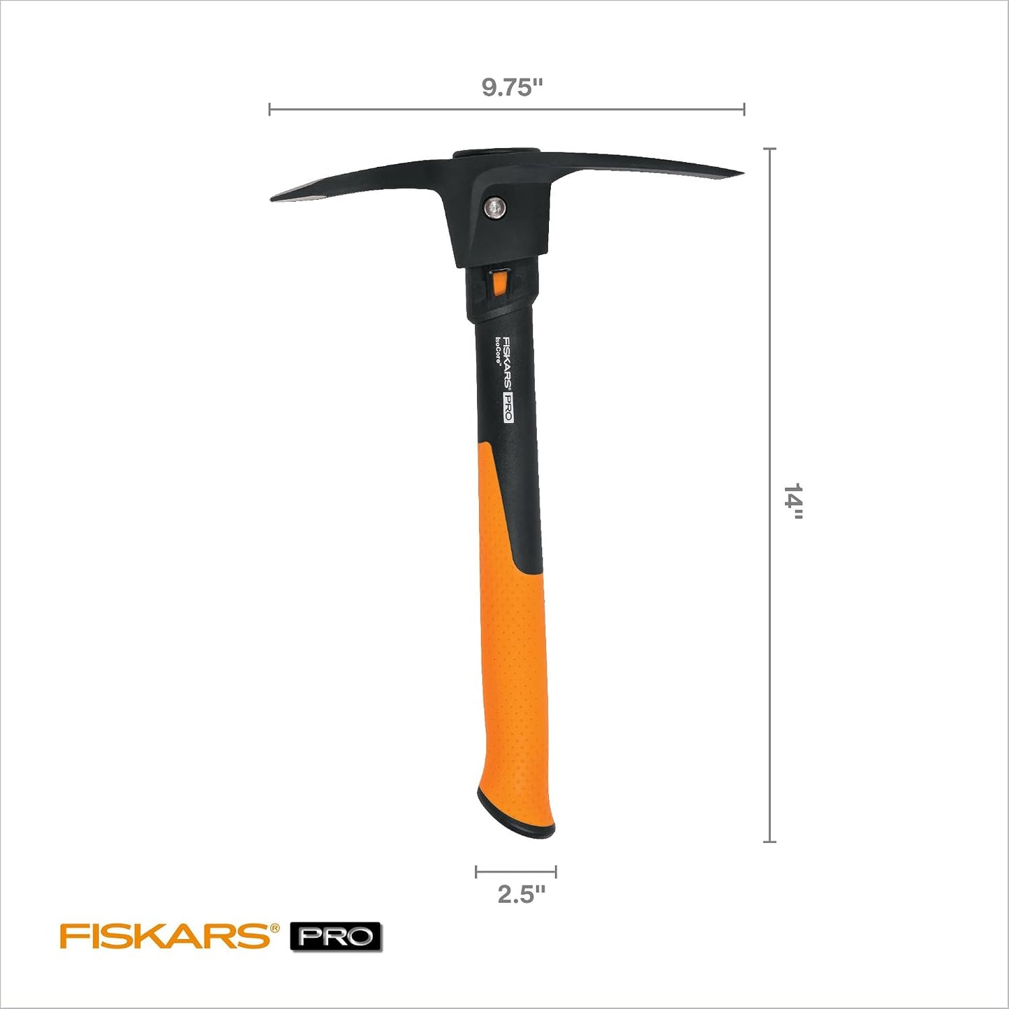 Pro IsoCore 14" 2-in-1 Pickaxe & Hoe, Shock Reduction, 1.5 lb
