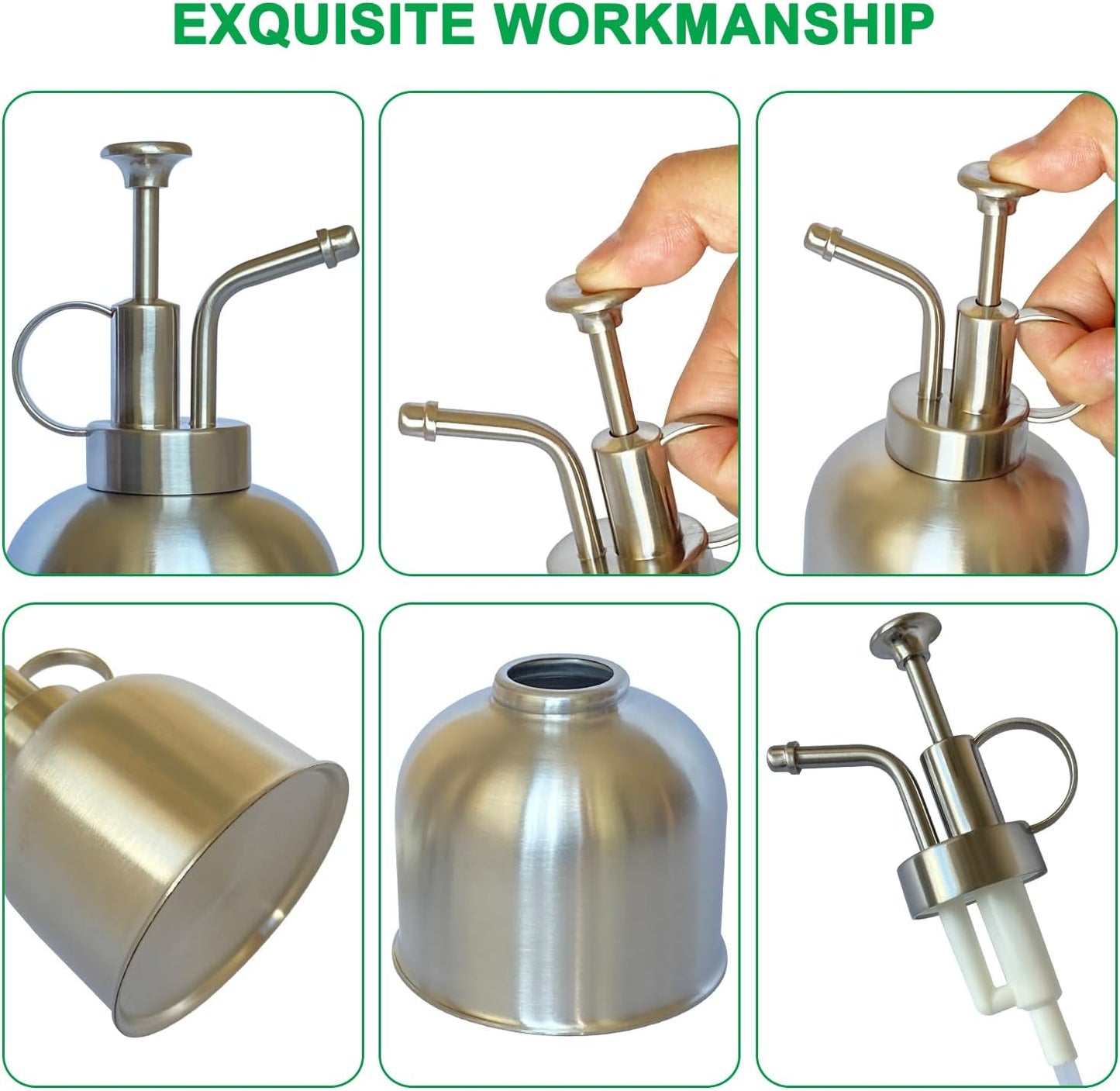 Stainless Steel Plant Sprayer, Small Watering Can, Modern Gardening Tool for Indoor Potted Plants