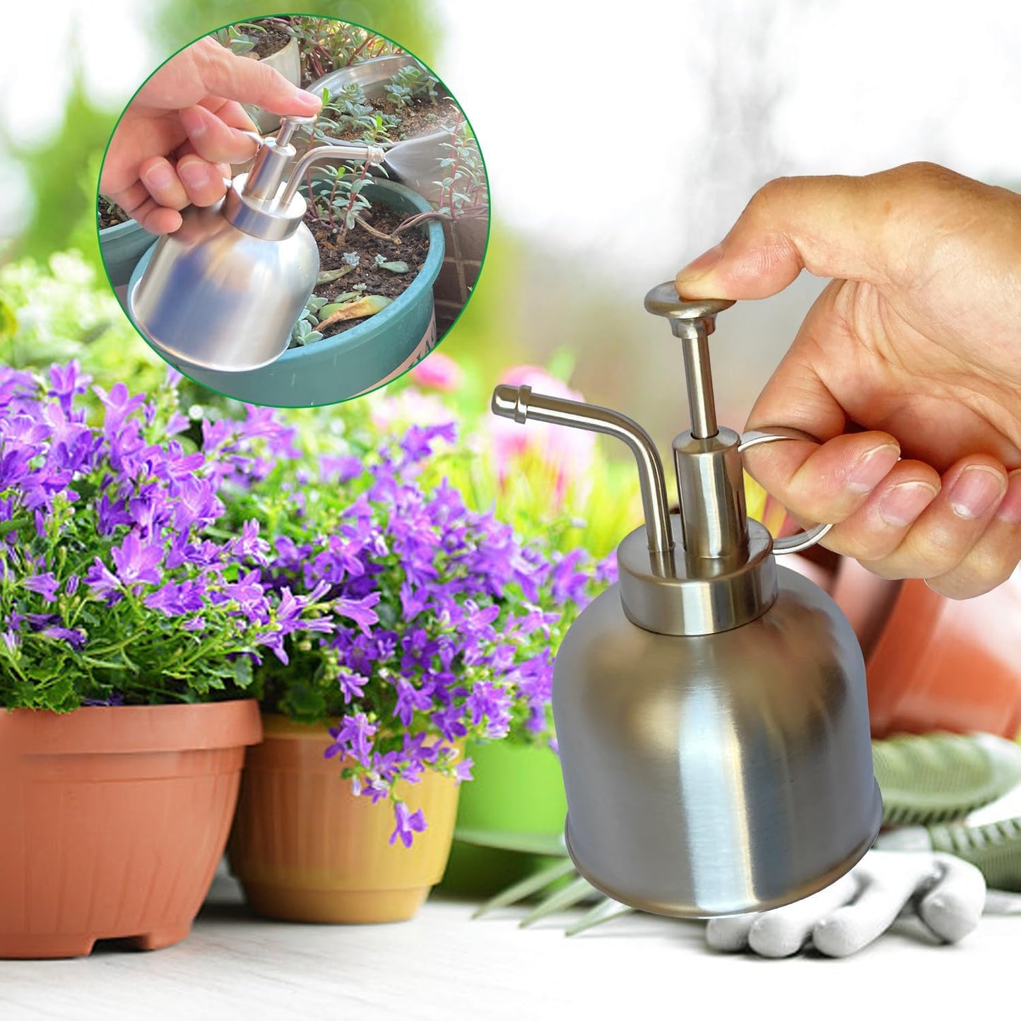 Stainless Steel Plant Sprayer, Small Watering Can, Modern Gardening Tool for Indoor Potted Plants