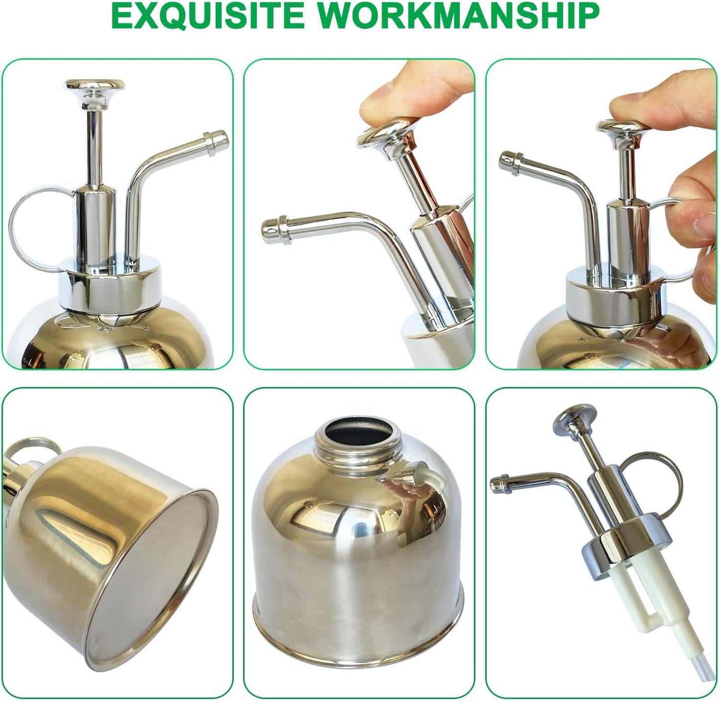Stainless Steel Plant Sprayer, Small Watering Can, Modern Gardening Tool for Indoor Potted Plants
