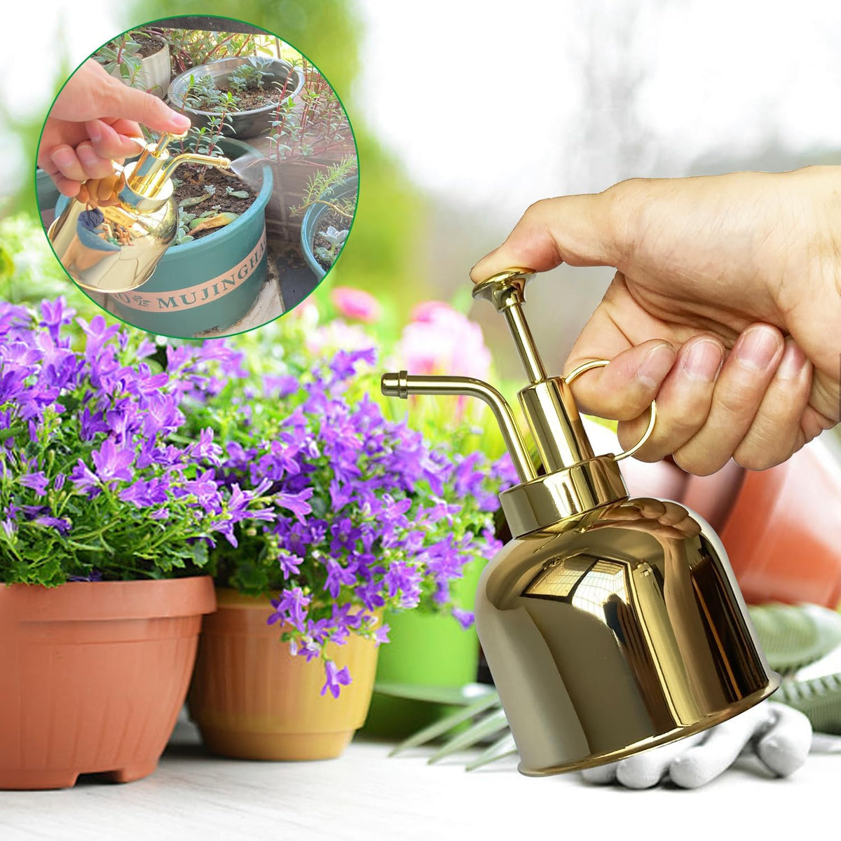 Stainless Steel Plant Sprayer, Small Watering Can, Modern Gardening Tool for Indoor Potted Plants
