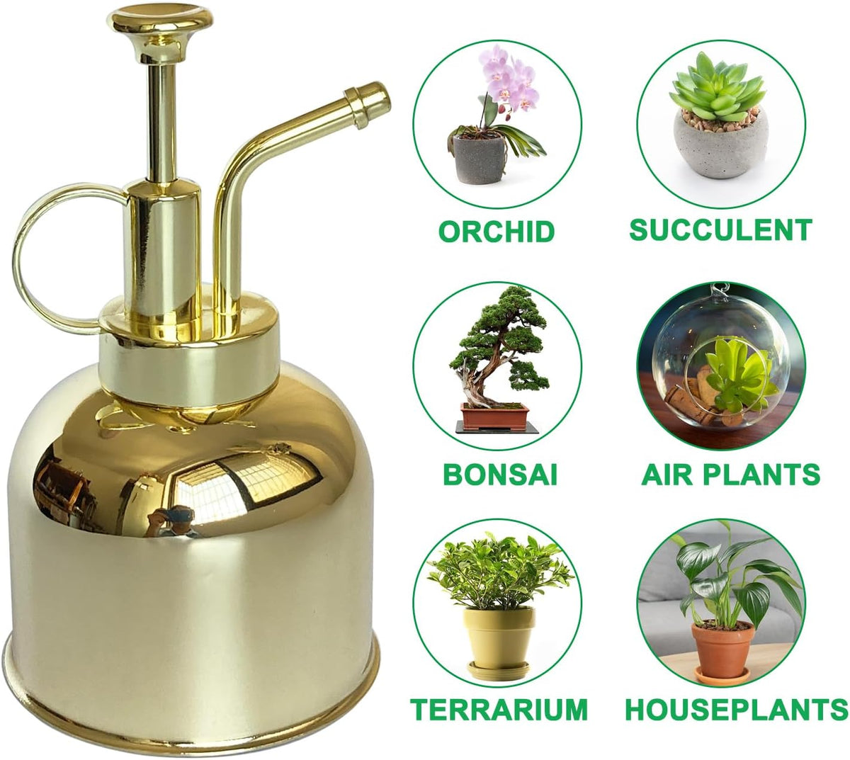 Stainless Steel Plant Sprayer, Small Watering Can, Modern Gardening Tool for Indoor Potted Plants