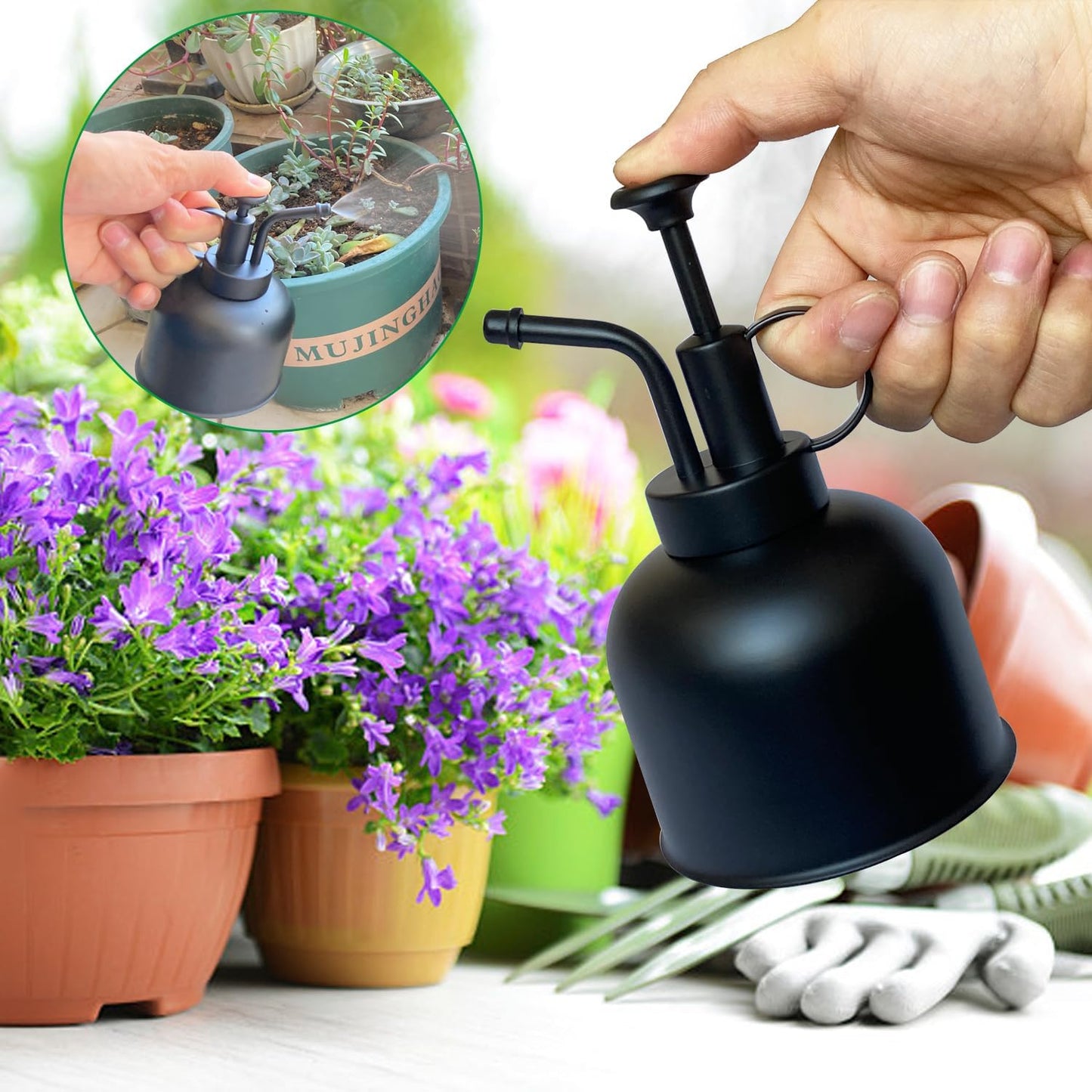 Stainless Steel Plant Sprayer, Small Watering Can, Modern Gardening Tool for Indoor Potted Plants