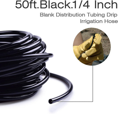 50FT 1/4" Irrigation Tubing, 0.27" OD x 0.15" ID Drip Irrigation Hose