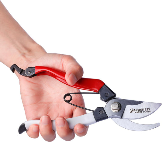 Pruning Shears, Professional Bypass Heavy Duty Garden Pruner Secateurs – Lightweight Easy Grip Hand Pruners Branch Clippers for Gardening, Trimming, Harvesting. Made in Taiwan