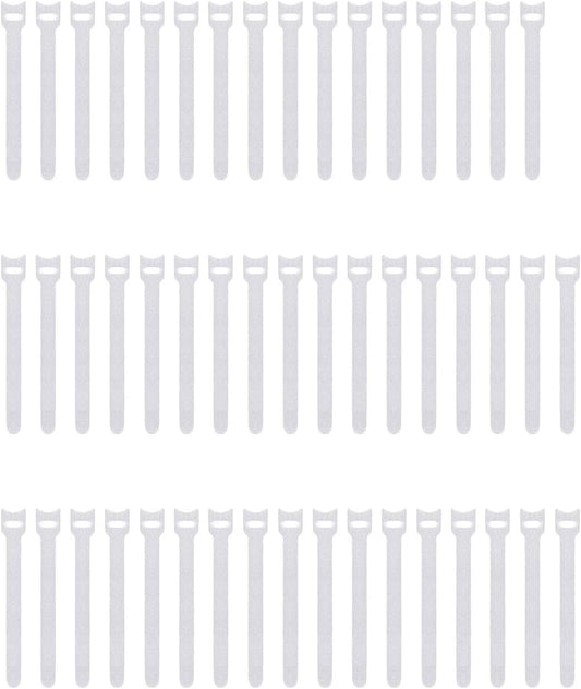 50pcs Reusable Fastening Adjustable Cable Ties Wire Management (6 Inch, White)