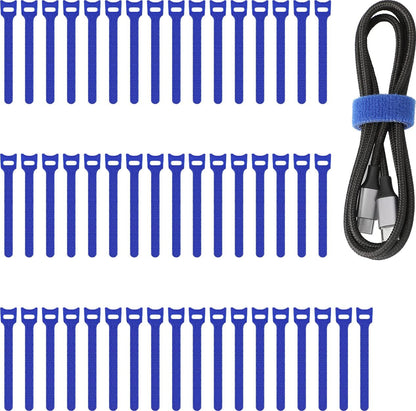 50pcs Reusable Fastening Adjustable Cable Ties Wire Management (6 Inch, White)