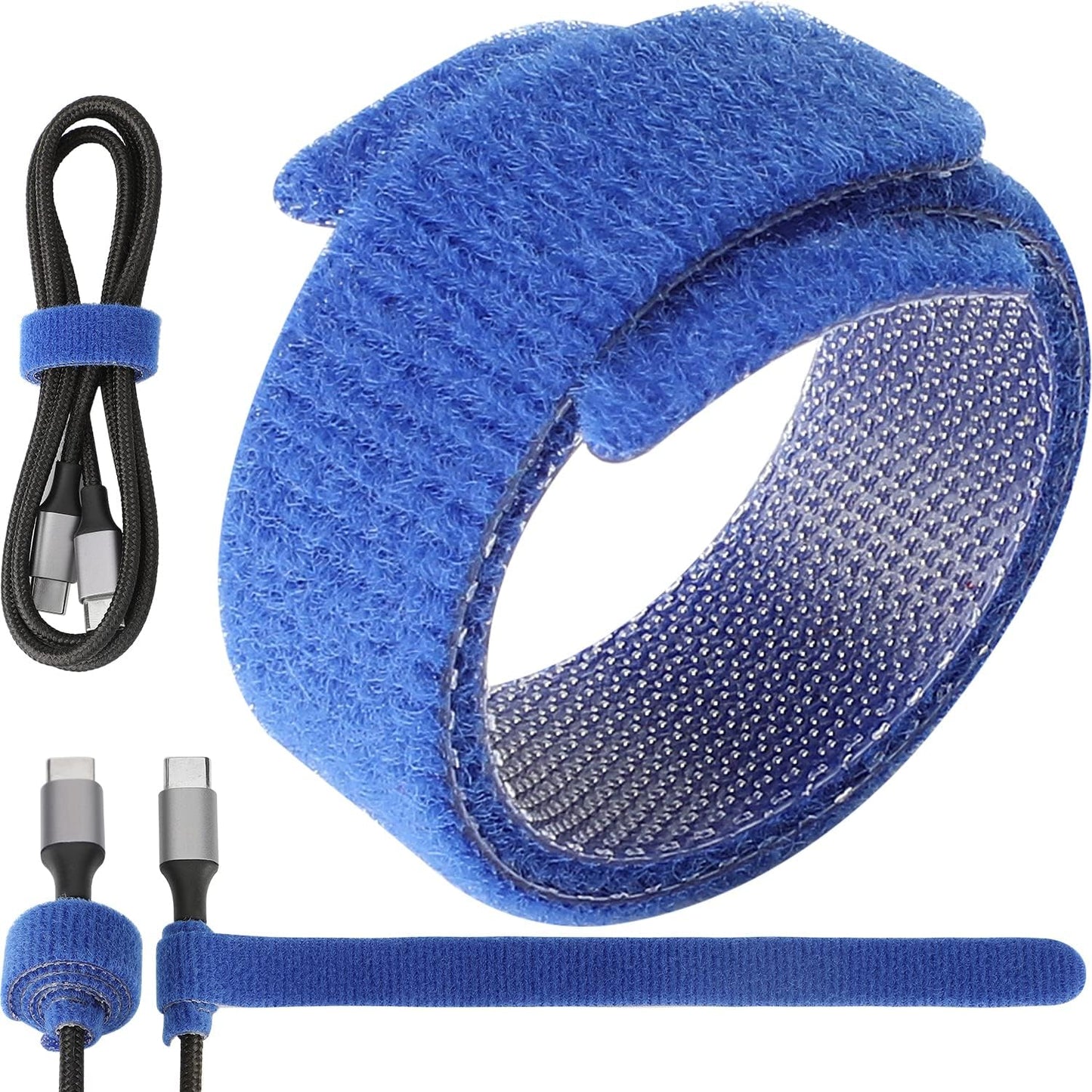 50pcs Reusable Fastening Adjustable Cable Ties Wire Management (6 Inch, White)